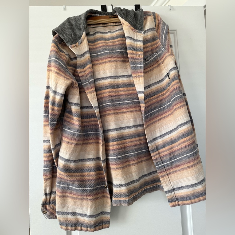 Large Billabong Button down Hooded Flannel